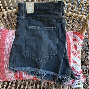 Madewell Mom Jeans high waisted and frayed black shorts